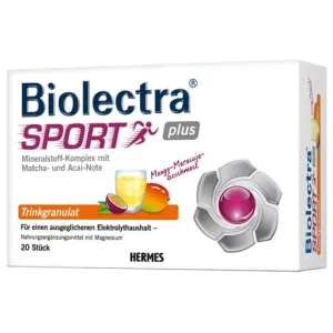 BIOLECTRA Sport Plus drinking granules, magnesium, matcha, acai