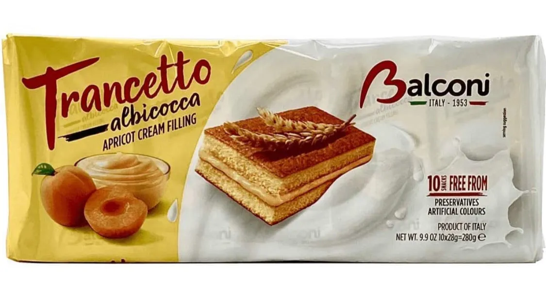 Balconi - Trancetto Albicocca / Apricot Sweet Snack 280/Grams (Case-10Packs)