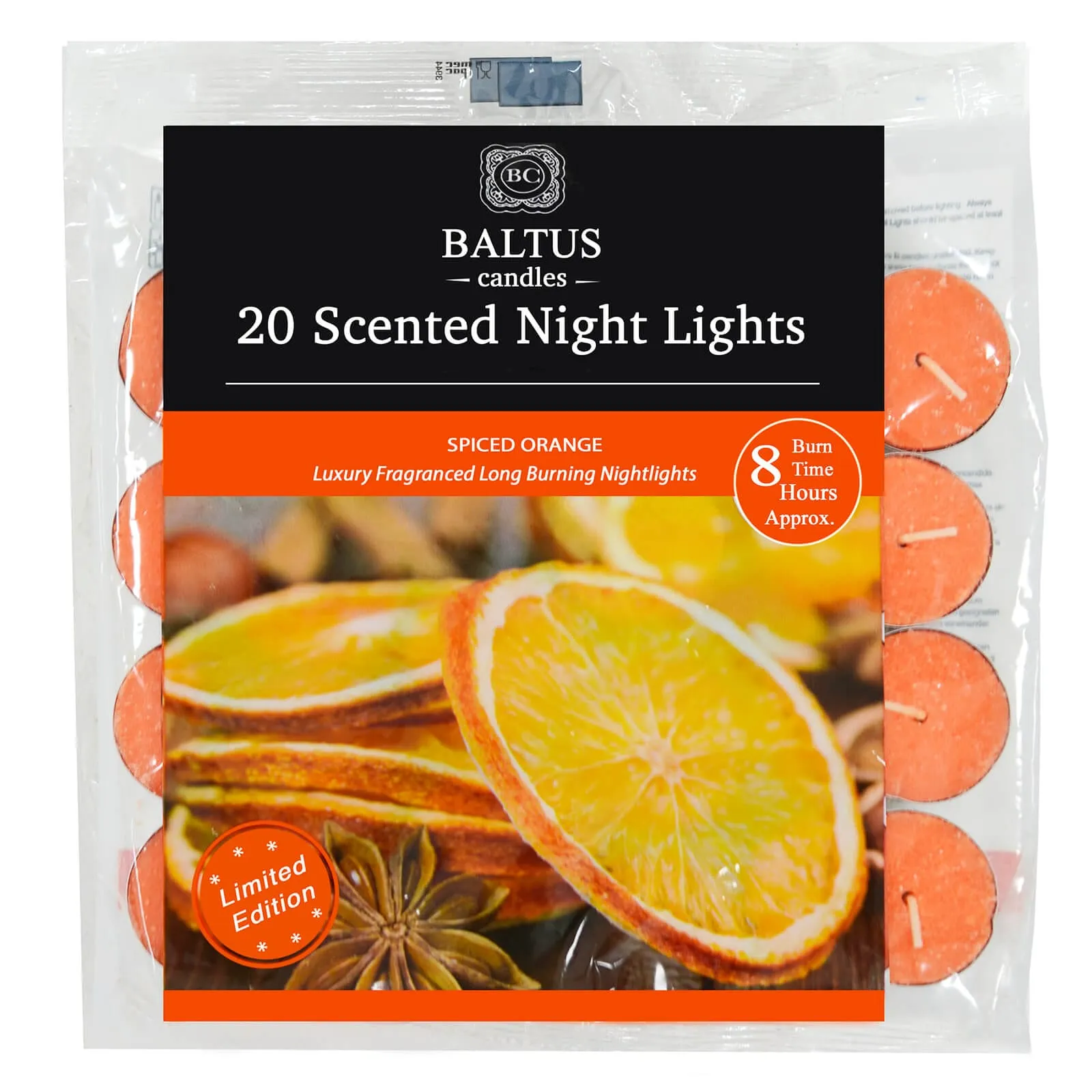 Baltus 20 Pack of Scented Tealight Night Lights Candles 8hr Burn