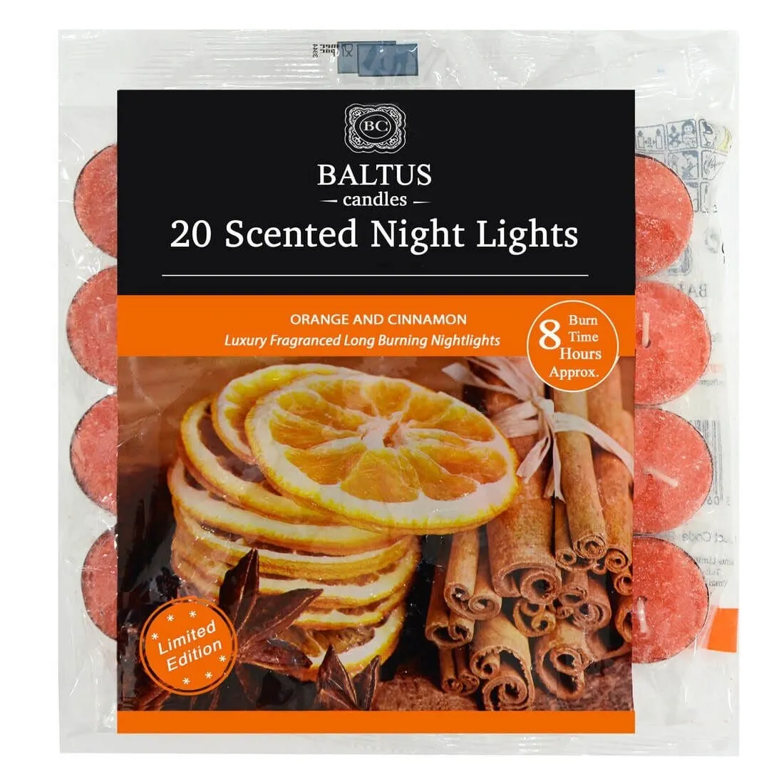 Baltus 20 Pack of Scented Tealight Night Lights Candles 8hr Burn