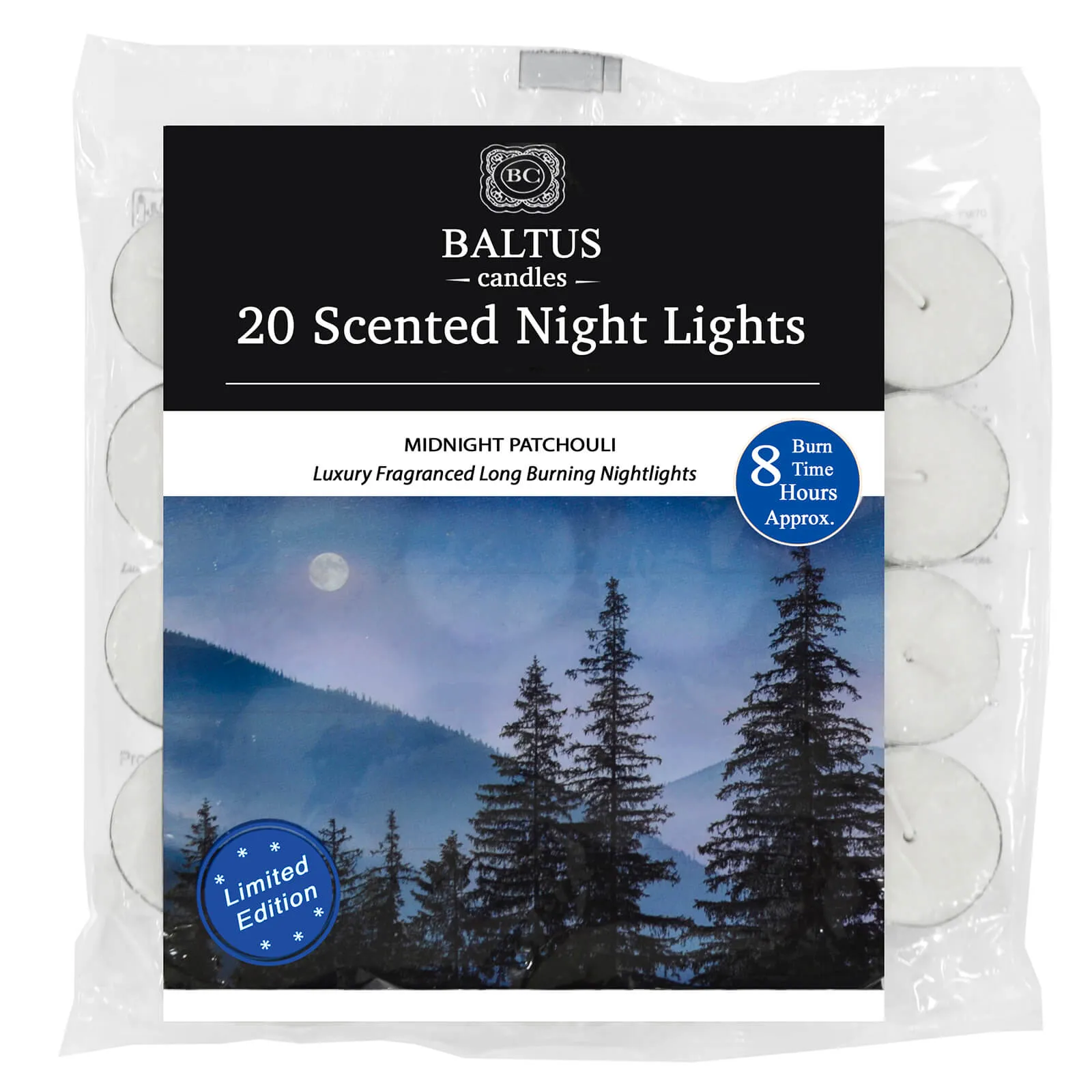 Baltus 20 Pack of Scented Tealight Night Lights Candles 8hr Burn