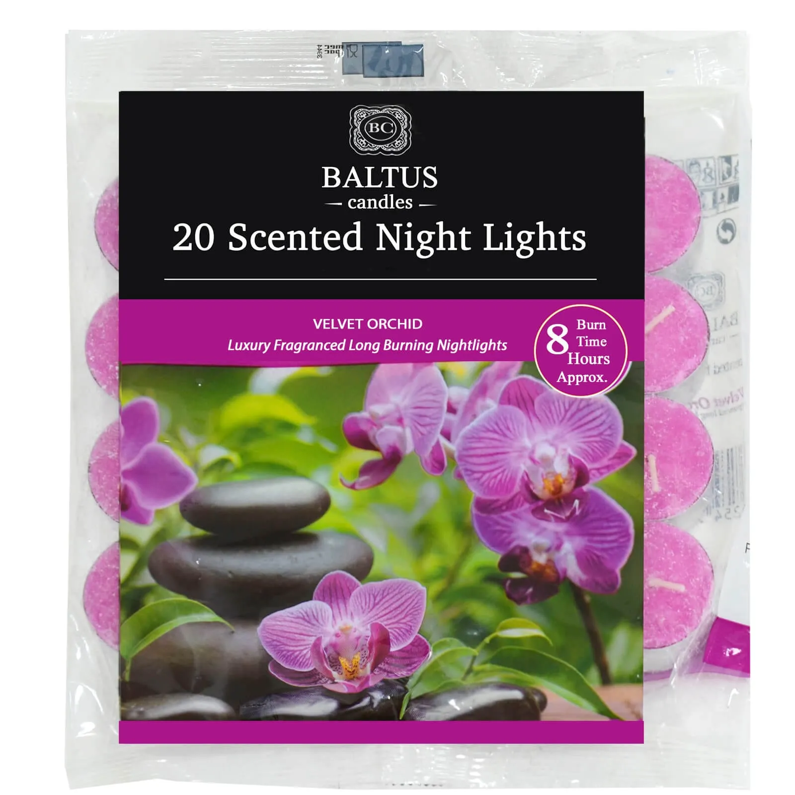 Baltus 20 Pack of Scented Tealight Night Lights Candles 8hr Burn