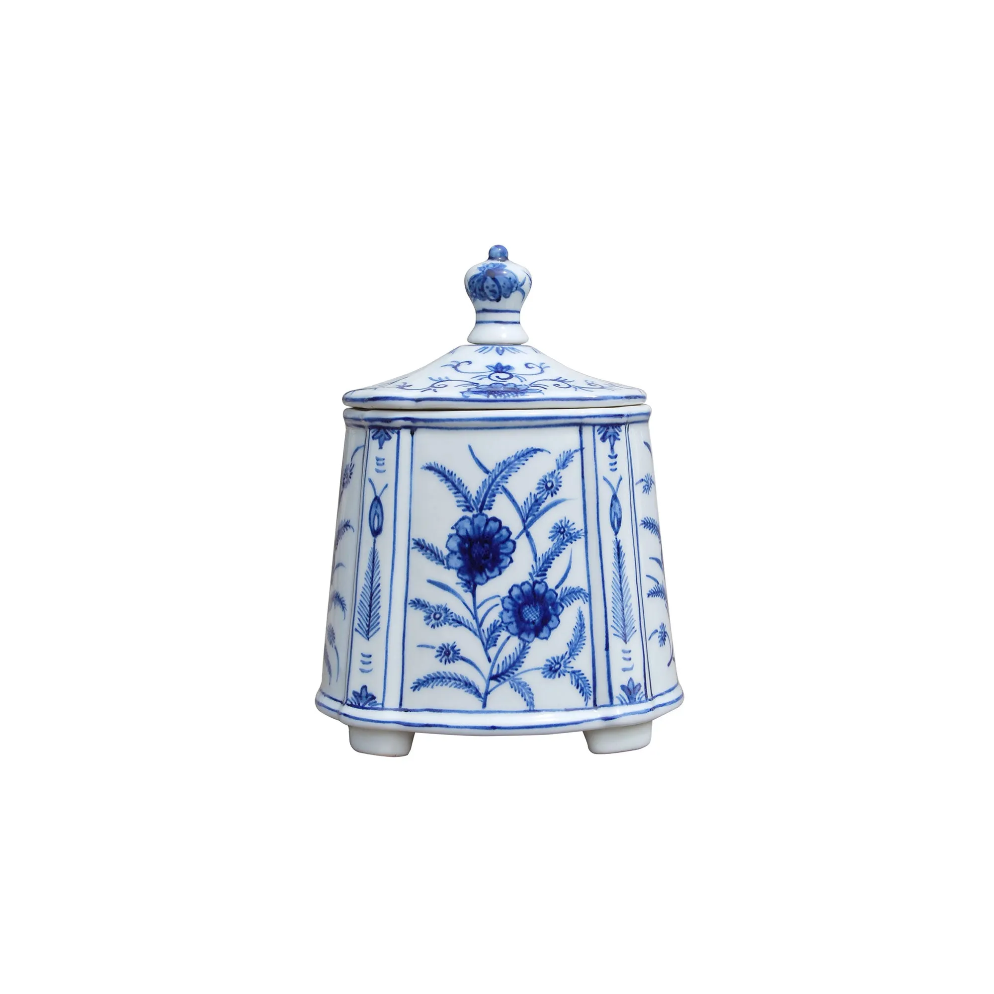 Blue & White Floral Tea Caddy