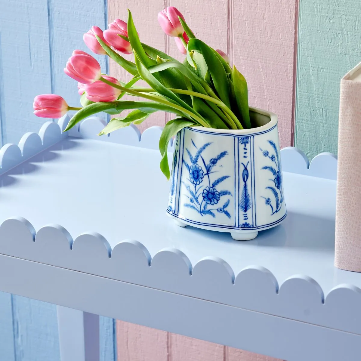 Blue & White Floral Tea Caddy