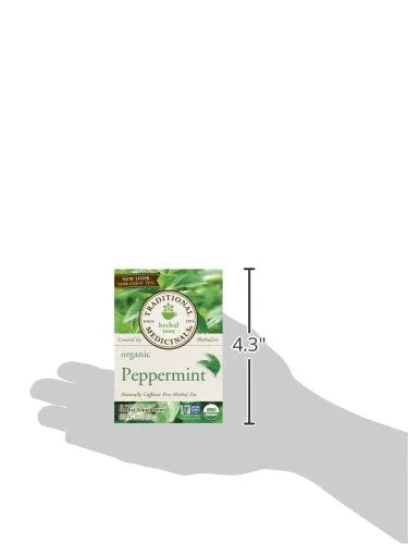 [Bundle Of 4] Traditional Medicinals Organic Peppermint Tea, 16 bags Exp: 09/26