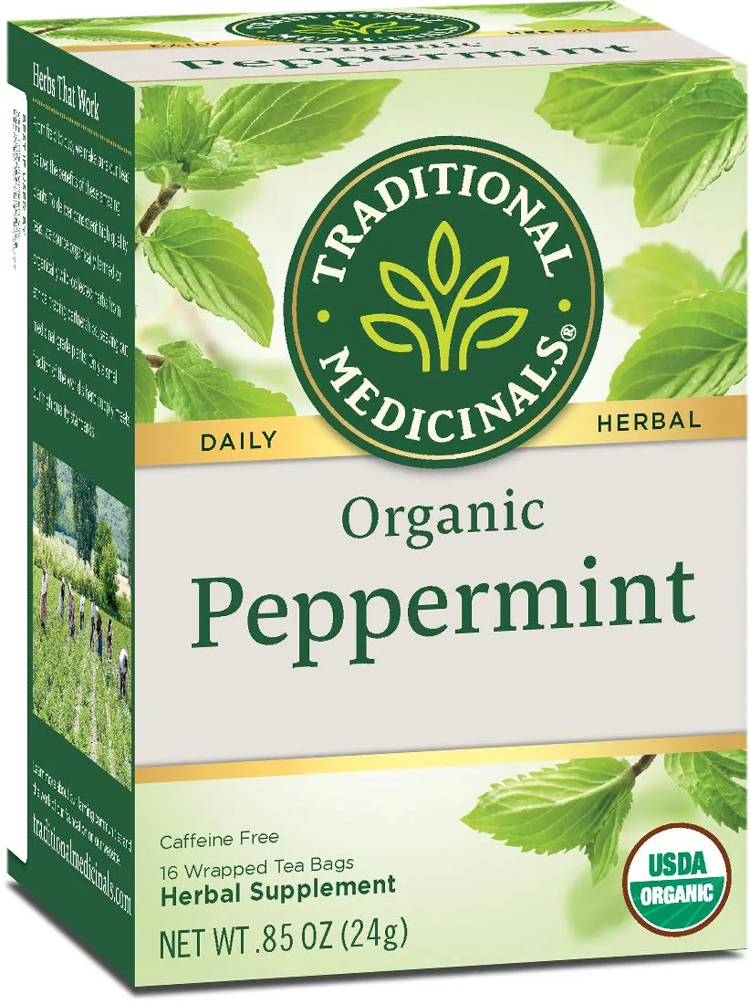 [Bundle Of 4] Traditional Medicinals Organic Peppermint Tea, 16 bags Exp: 09/26