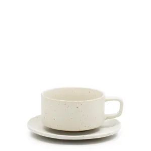 Claro Tea Cup & Saucer 230mL - White