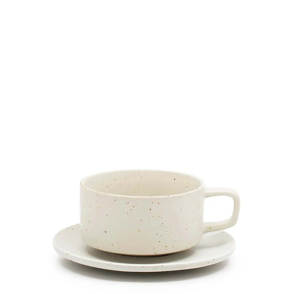 Claro Tea Cup & Saucer 230mL - White