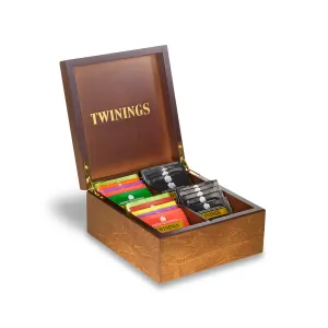 Deluxe Wooden Tea Box - 4 Compartment Filled