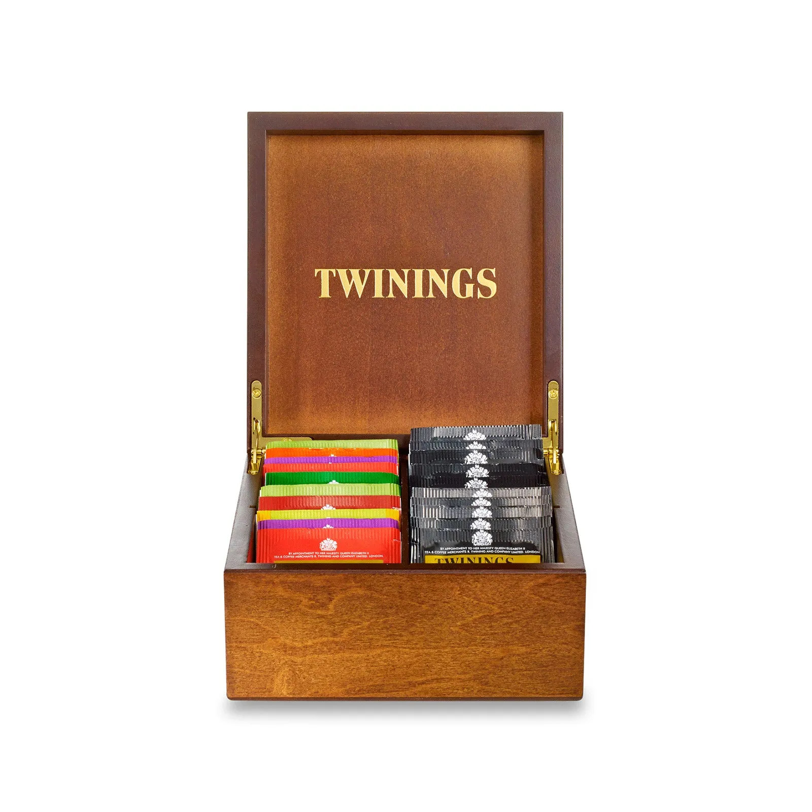 Deluxe Wooden Tea Box - 4 Compartment Filled