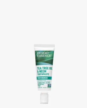 Desert Essence Tea Tree Oil Toothpaste & Neem - Wintergreen 1oz Paste