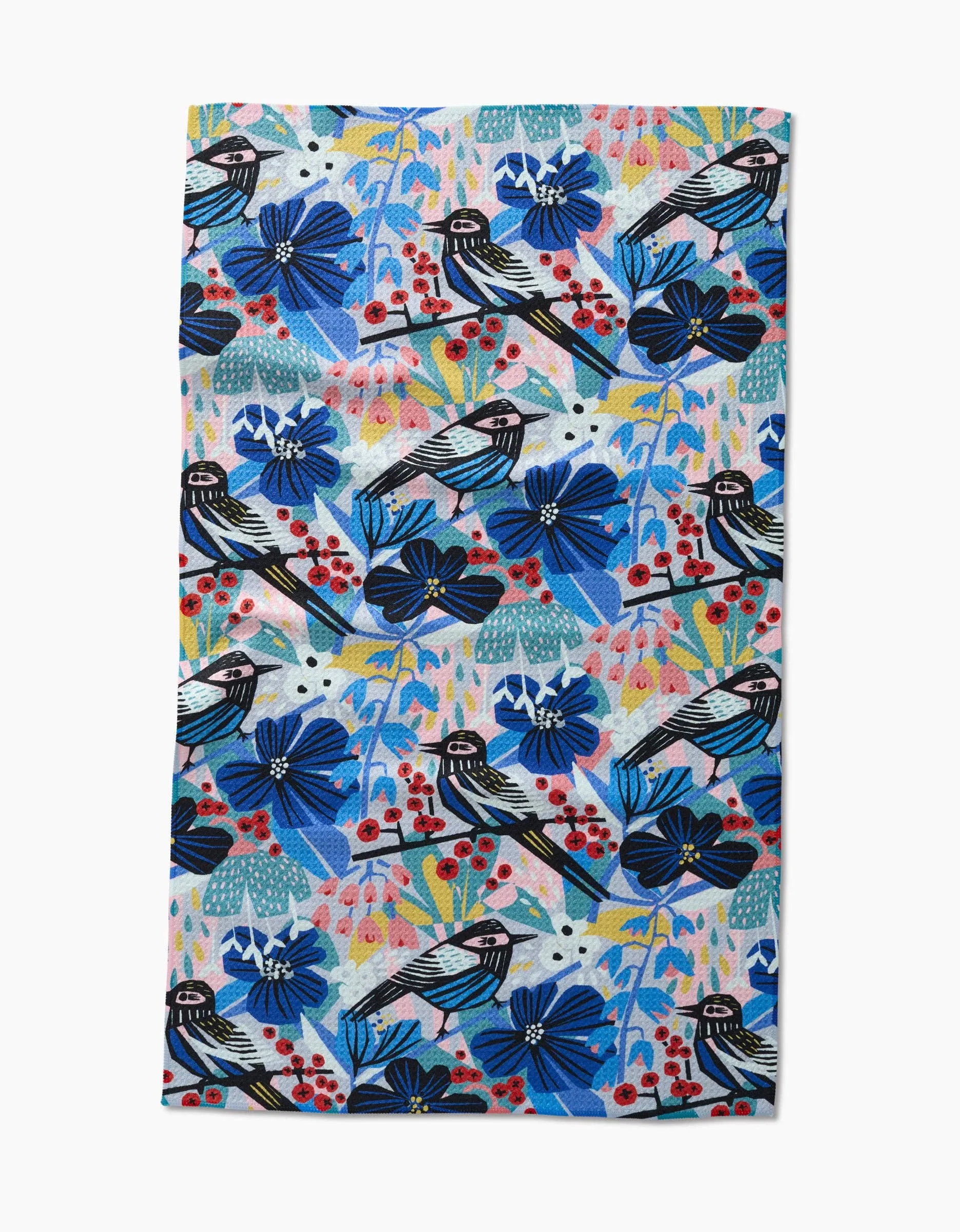 Geometry Birds And Berries Tea Towel