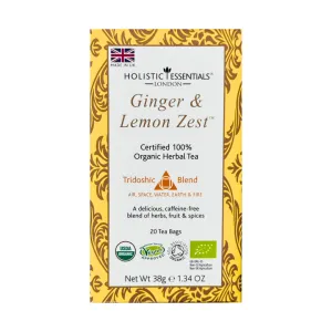 Ginger & Lemon Zest™ - Organic Herbal Tea - Tridoshic Blend