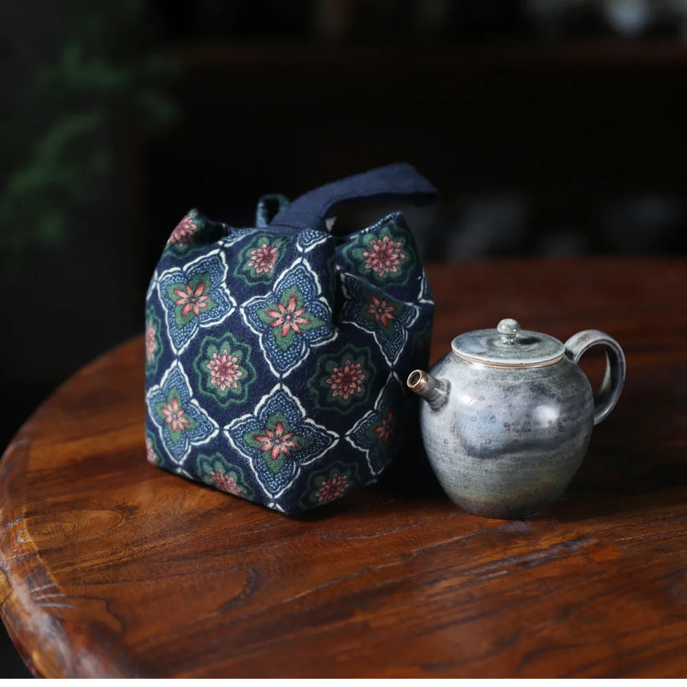 Gohobi Floral Old Pattern Teaware Storage Travel Bag