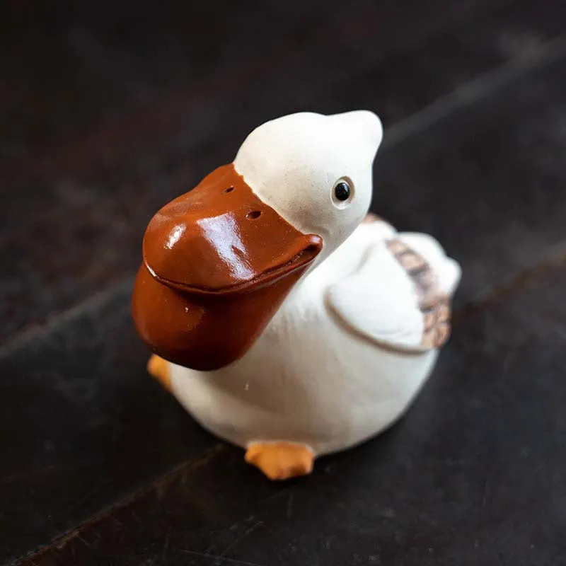 Gohobi Handmade Ceramic YiXing Clay Pelican Ornament Tea pet