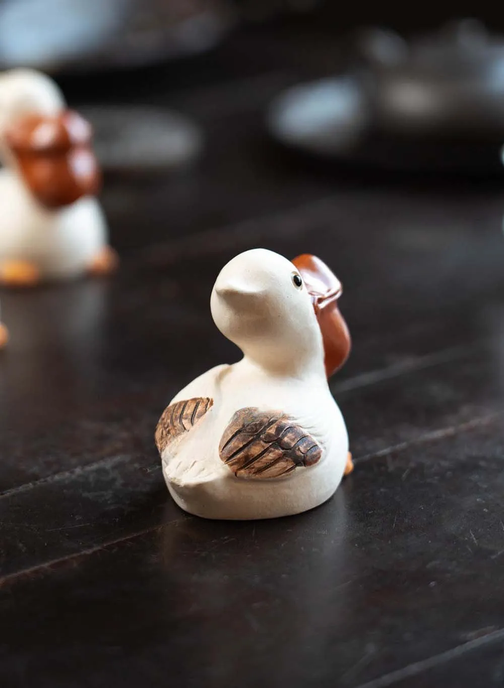 Gohobi Handmade Ceramic YiXing Clay Pelican Ornament Tea pet