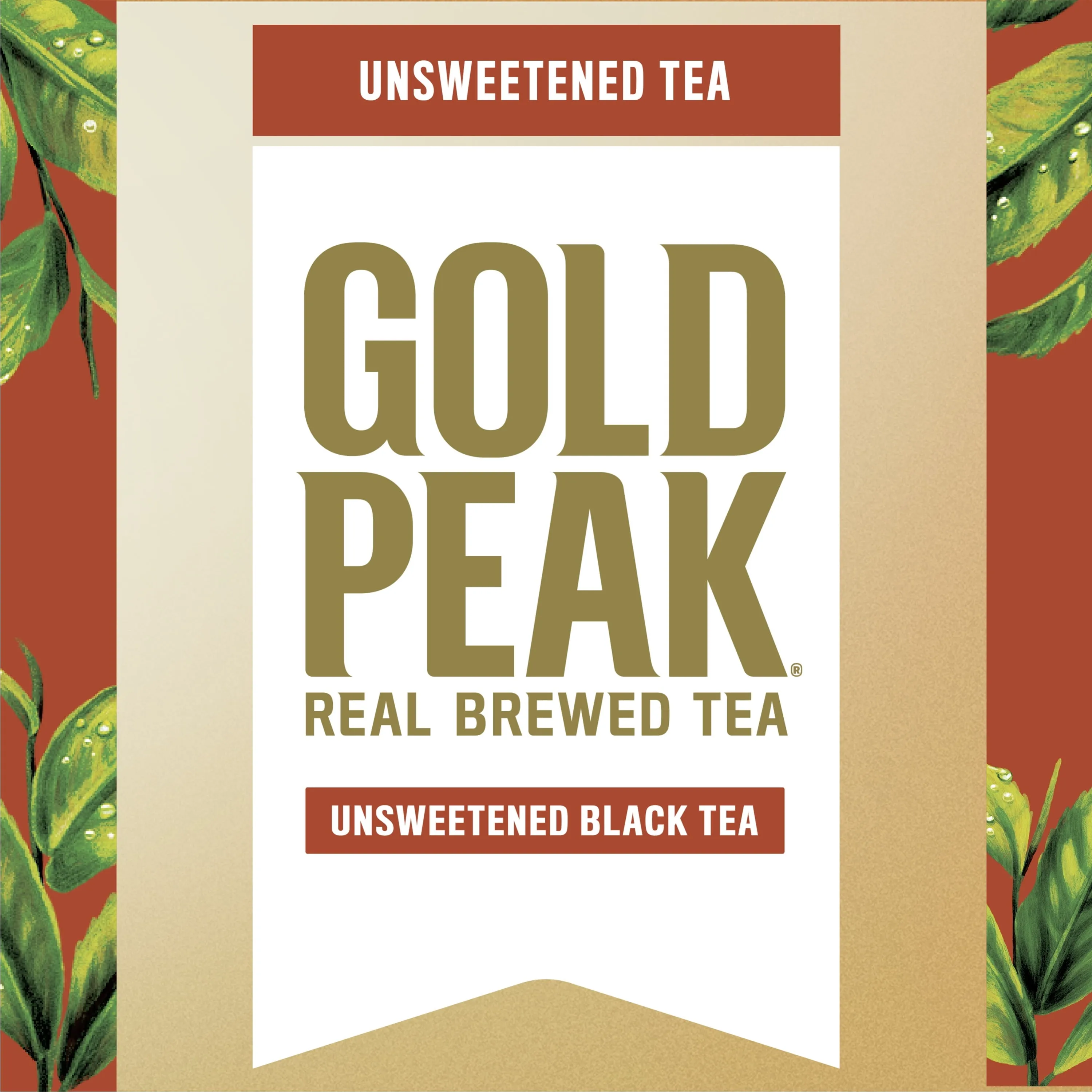 Gold Peak Real Brewed Tea Unsweetened Black Tea Drink, 59 fl oz