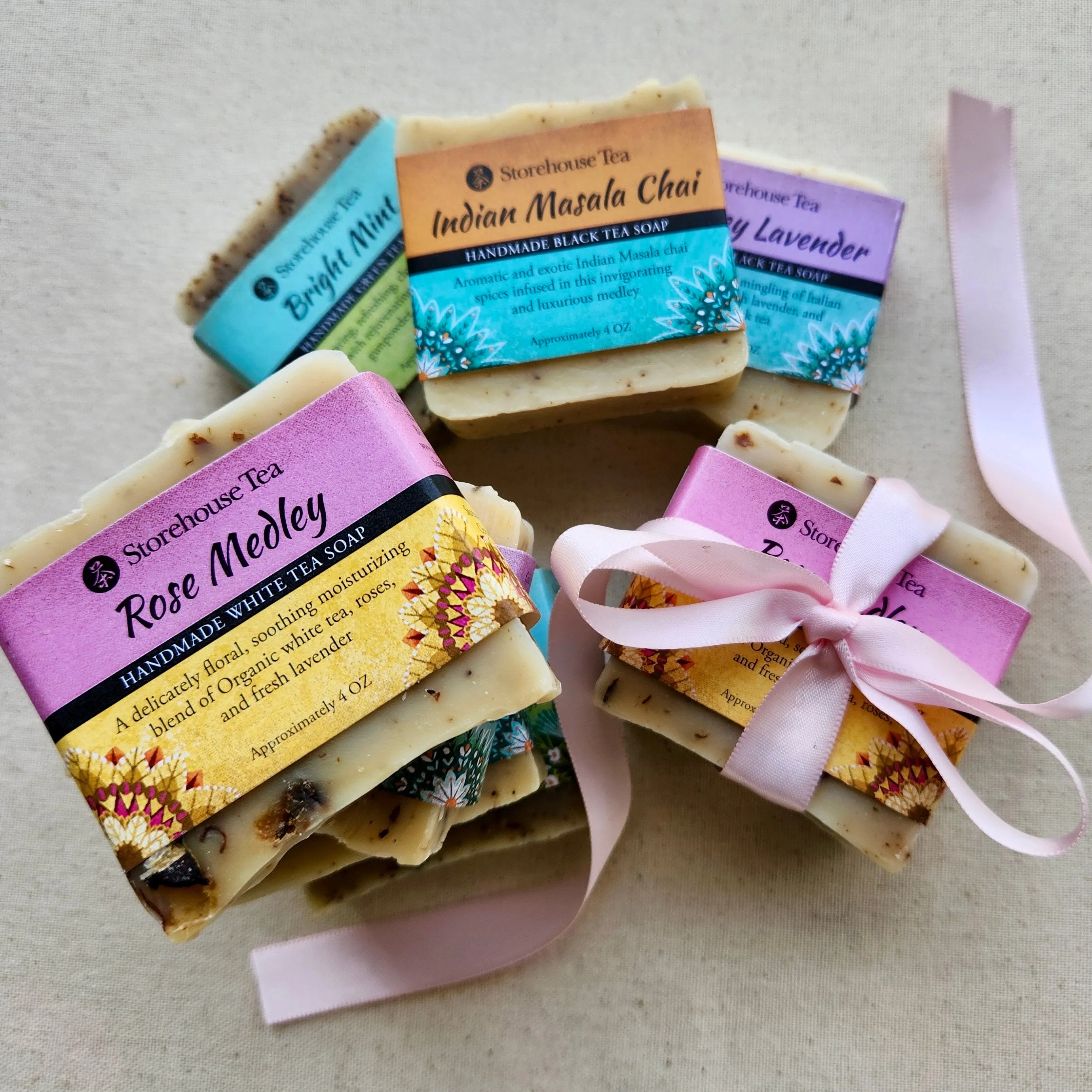 Hand-Made Tea Soaps (Set of 4)