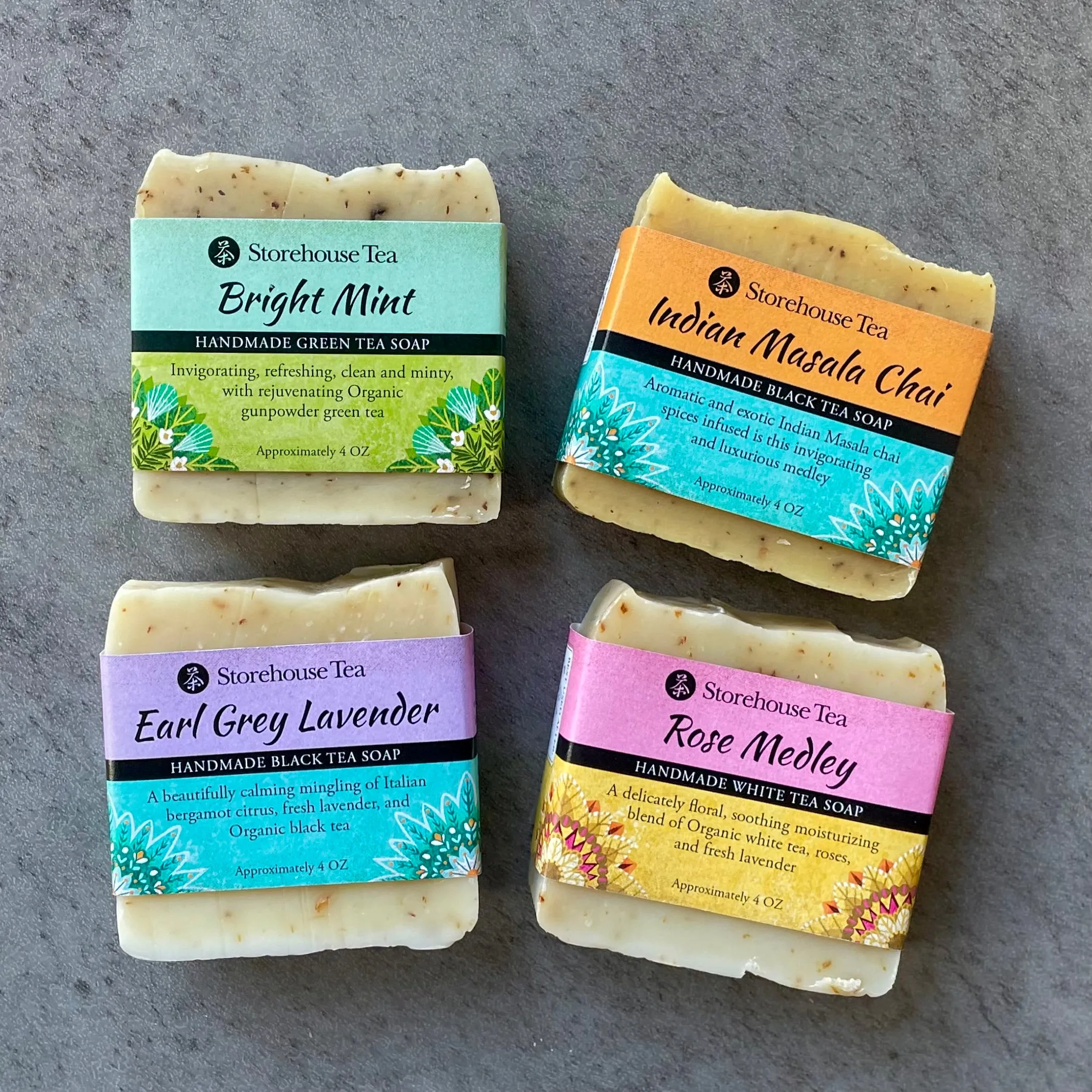 Hand-Made Tea Soaps (Set of 4)