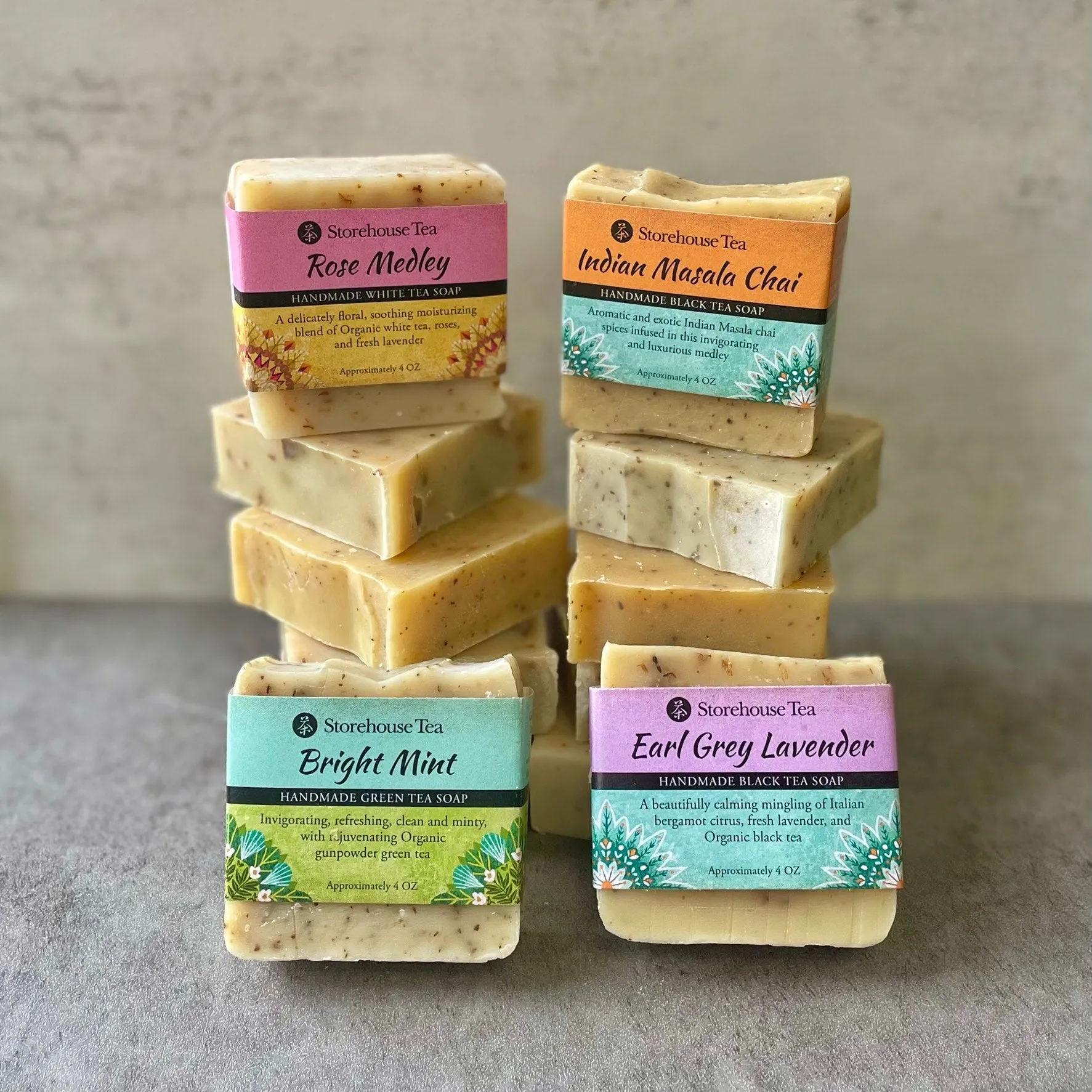 Hand-Made Tea Soaps (Set of 4)