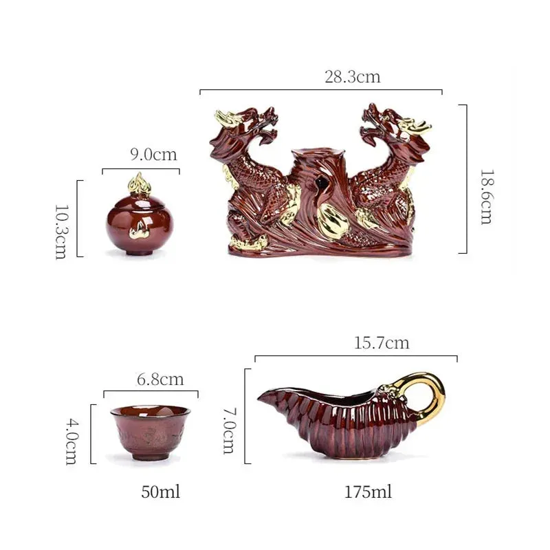 High-end Kung Fu Tea Set Luxury Bone China Tea Pot Teacup Tea Accessories