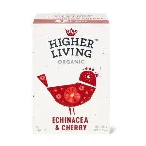 Higher Living Organic Tea -  Echinacea & Cherry 30g (15 Teabags)