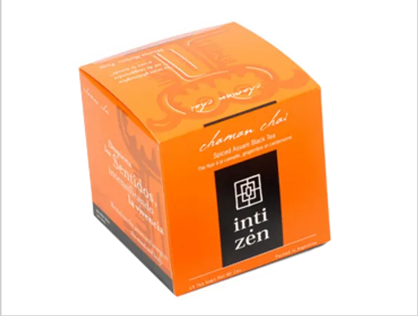 Inti Zen Chaman Chai Spiced Assam Black Tea - Cinnamon, Ginger, Cardamom (box of 15 tea bags)