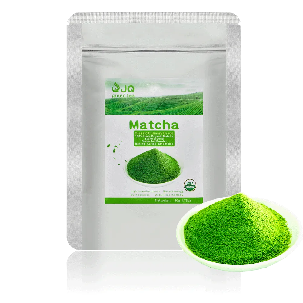 JQ Matcha Green Tea Powder 1.75 oz (50 grams) Classic Culinary Grade USDA Organic