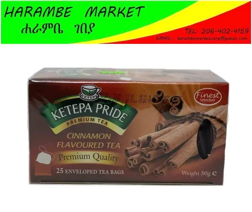 Kenyan Ketepa Pride Cinnamon Flavored Enveloped Tea Bags Assortment Pack (Kenya)