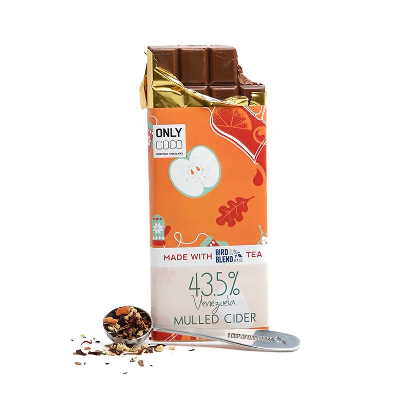 Premium Milk Chocolate Bar Infused with Mulled Cider Tea Flavor