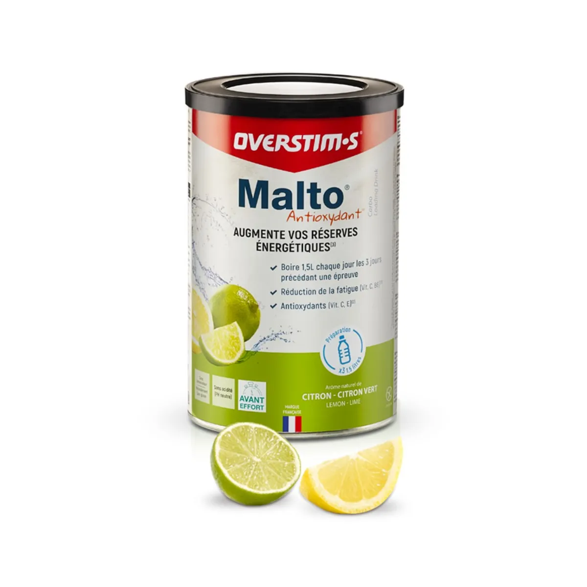 Overstims Malto Antioxidant Energy Drink 450g Lemon, Lime