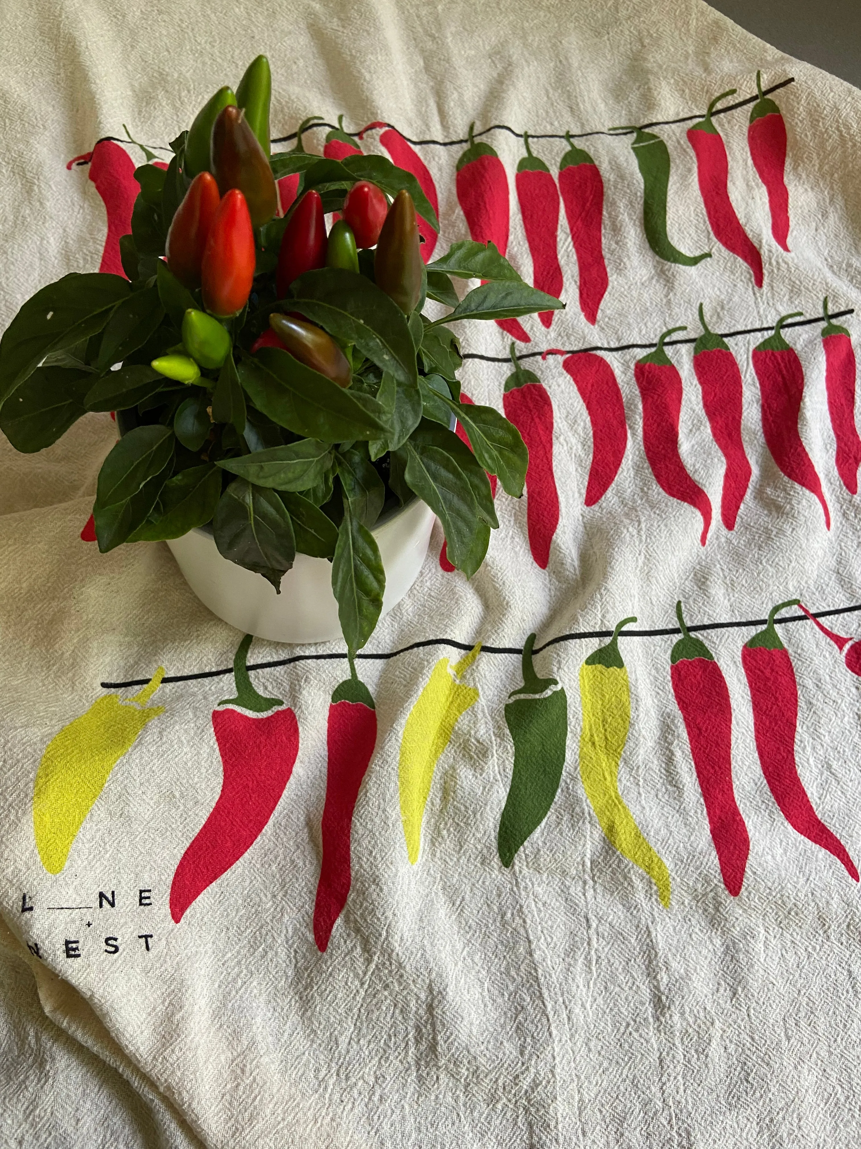 Peppers Flour Sack Dish Towel