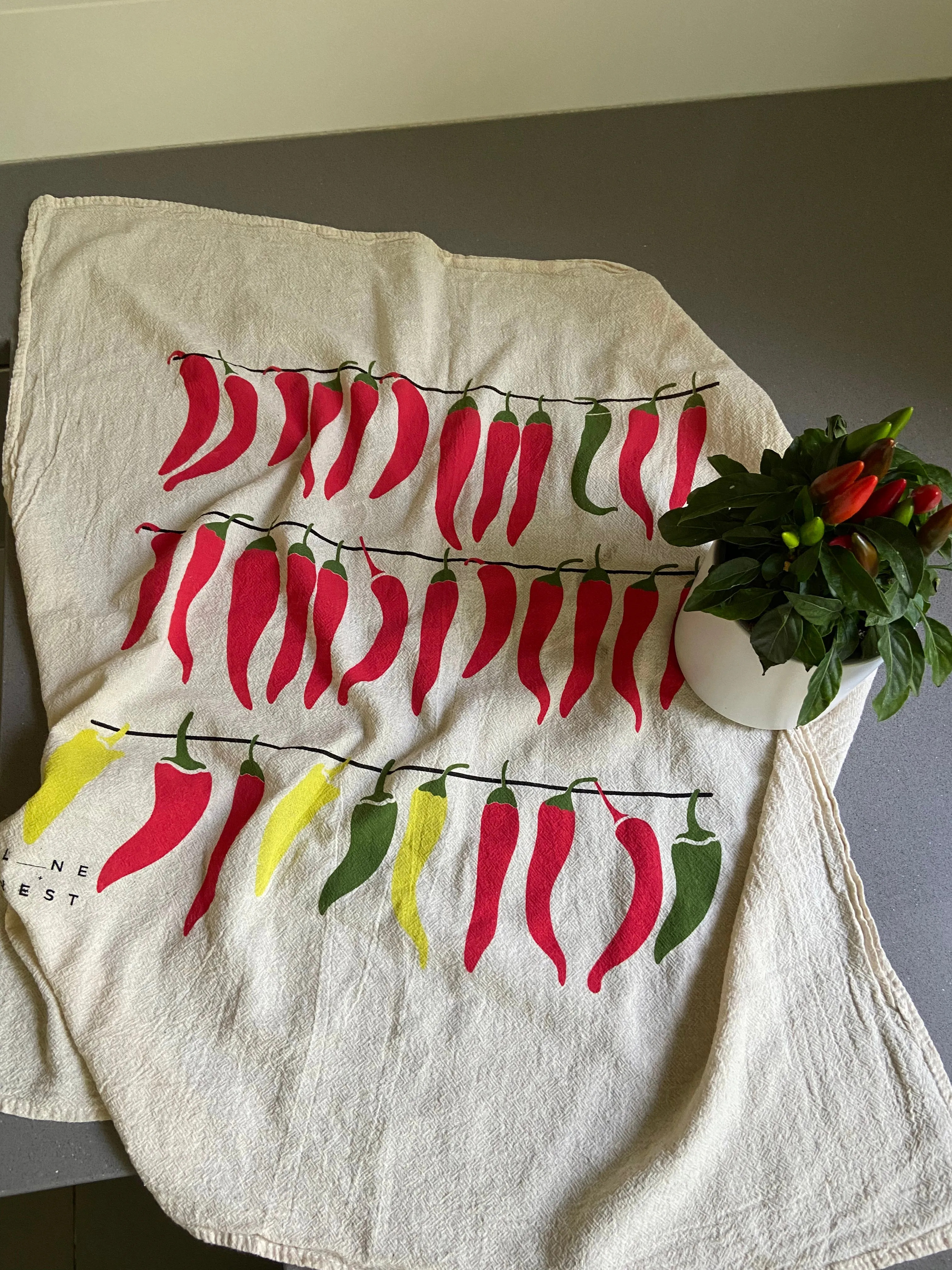 Peppers Flour Sack Dish Towel