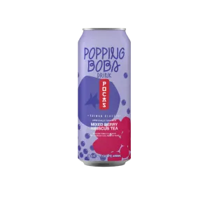 POCAS Popping Boba Drink - Mixed Berry & Hibiscus Tea, 490ml