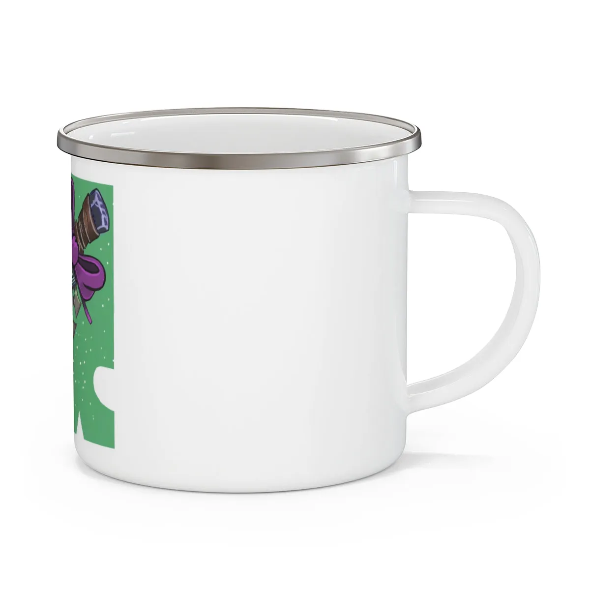 Purple Ribbon and Dagger Enamel Camping Mug