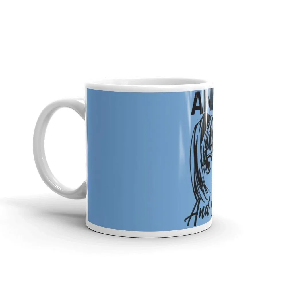 "Anime and Chill-Excited" Mug (Light Blue)