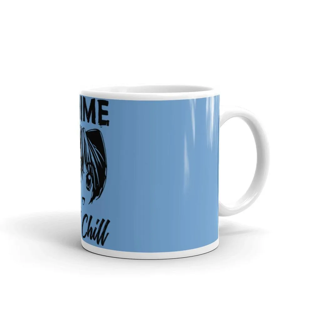 "Anime and Chill-Excited" Mug (Light Blue)