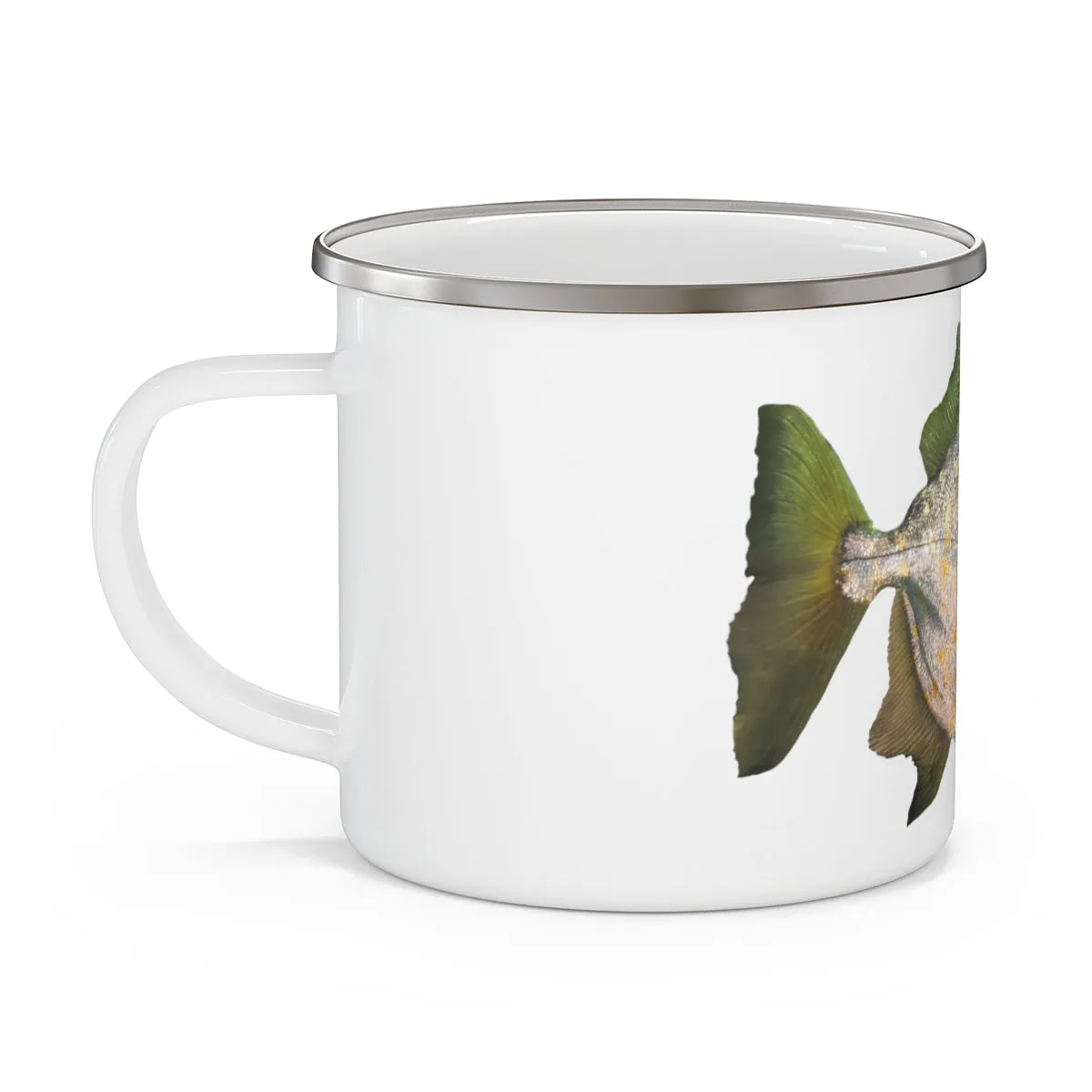 Silver and Spec Fish Enamel Camping Mug