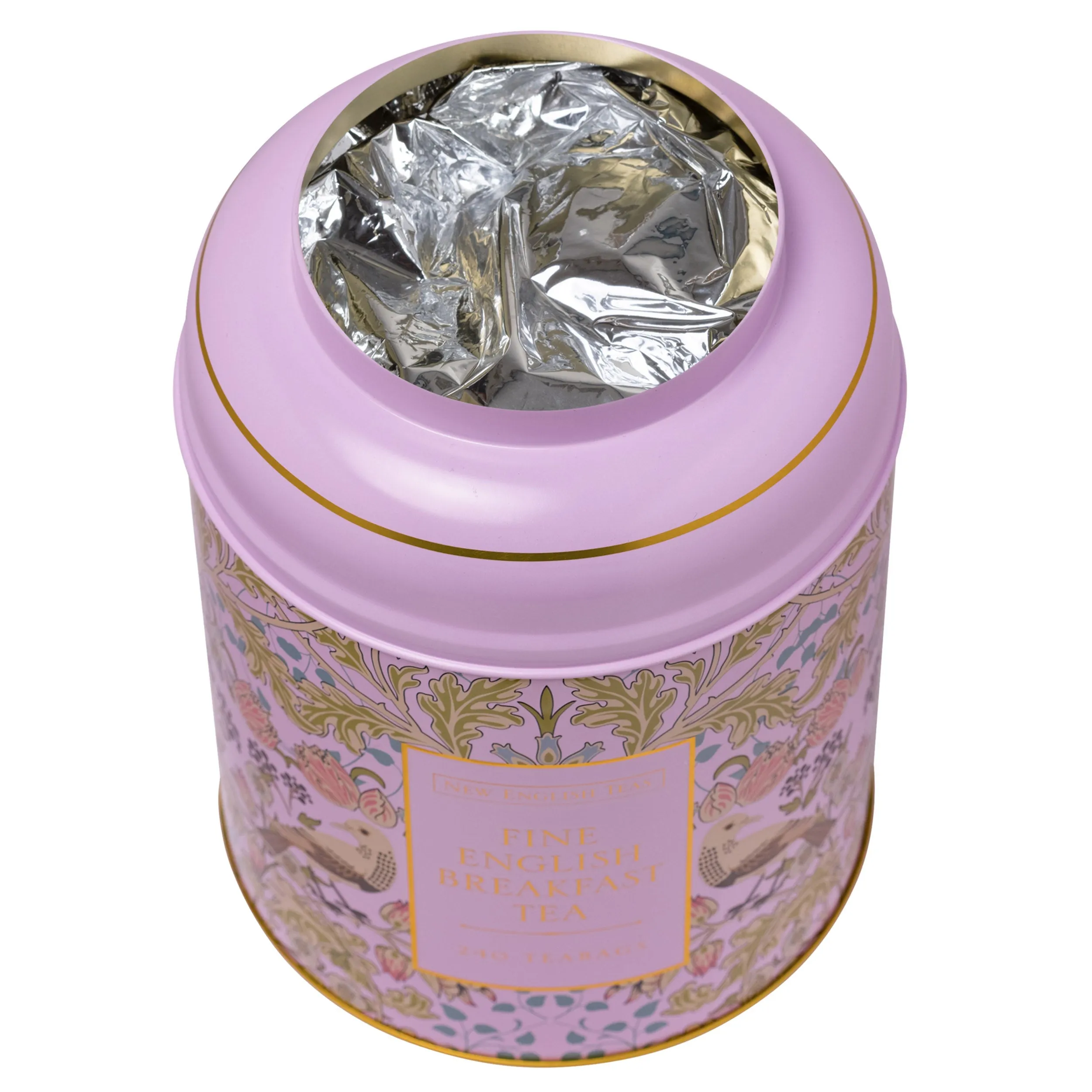 Song Thrush & Berries Deluxe Tea Caddy - Pink