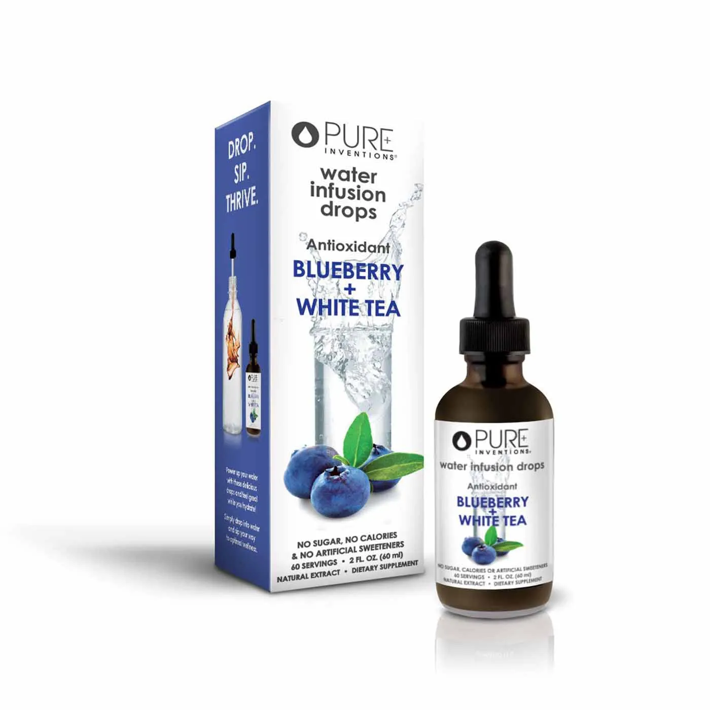 Super Fruit Extracts Water Infusion Drops - Blueberry   White Tea | Pure Inventions