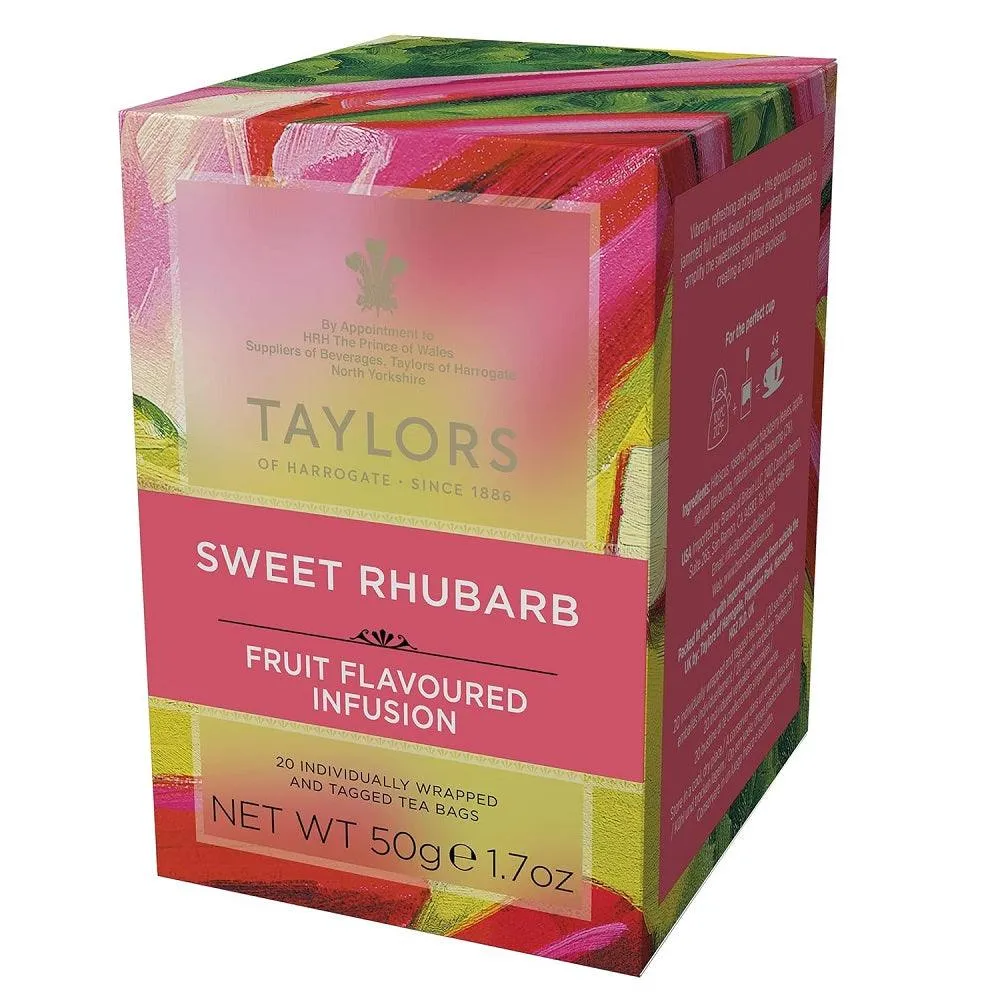 Taylors of Harrogate Yorkshire Sweet Rhubarb Yorkshire Infusion Tea - 20 Teabags