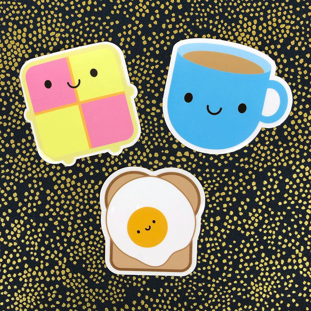 Tea & Battenberg Cake Kawaii Vinyl Stickers