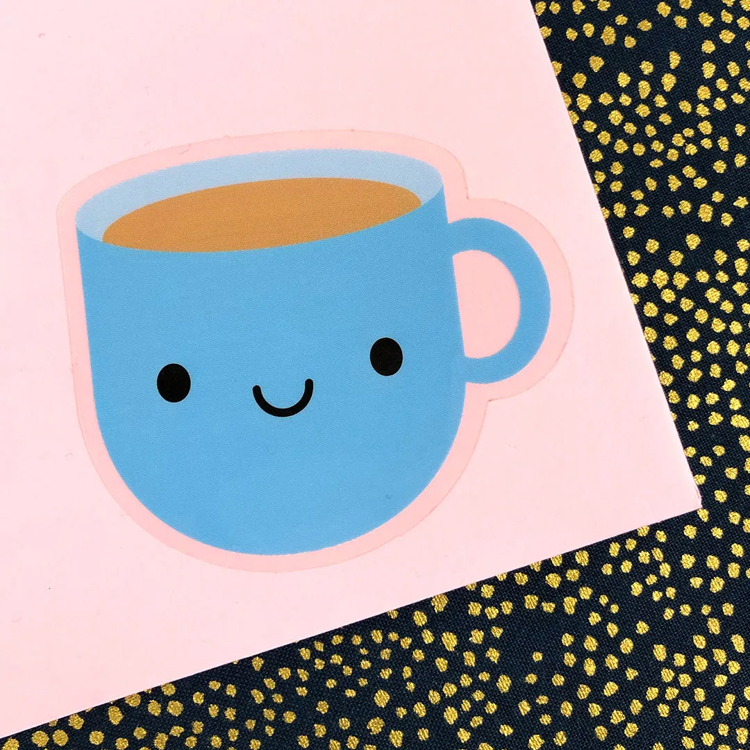 Tea & Battenberg Cake Kawaii Vinyl Stickers