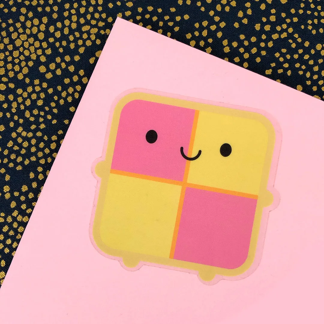 Tea & Battenberg Cake Kawaii Vinyl Stickers