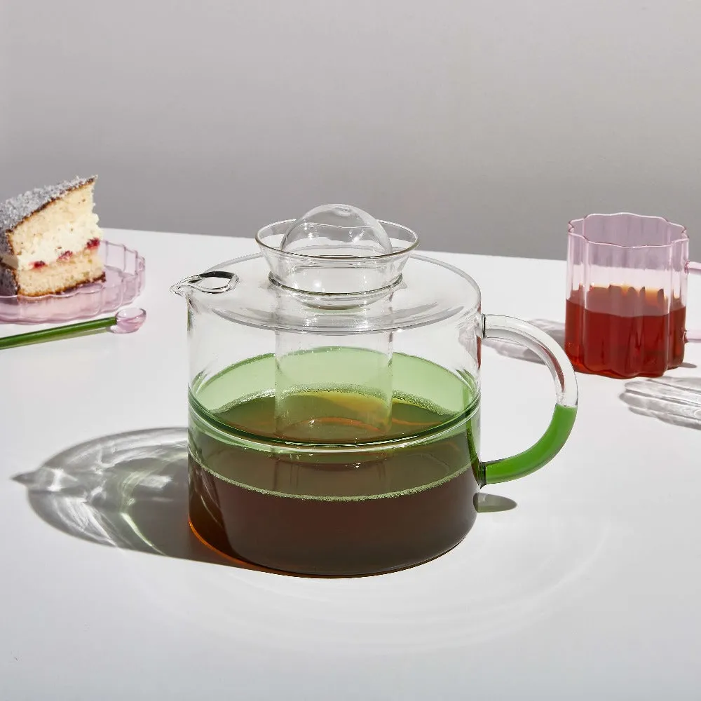 Two Tone Teapot Clear   Green