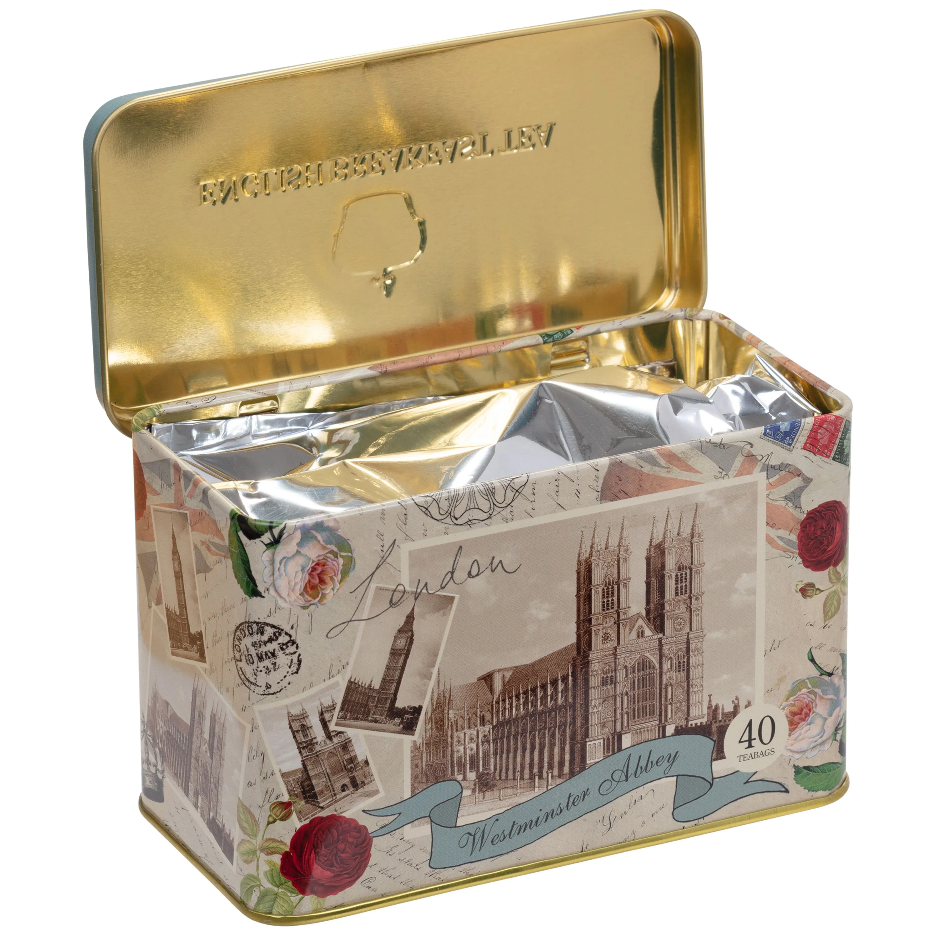 Westminster Abbey Tea Tin With English Breakfast Teabags