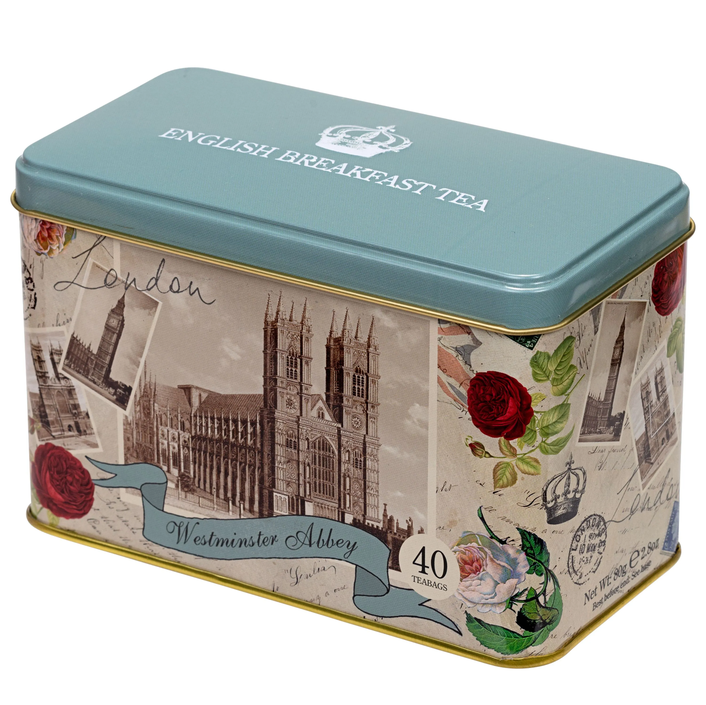 Westminster Abbey Tea Tin With English Breakfast Teabags