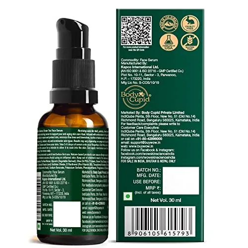 WOW Skin Science Green Tea Face Serum | Aloe Vera Extract with Pro Vitamin B5 & Vitamin E | Anti Aging, Skin Repair | Blemishes, Fine Lines, Smooth Skin | No Parabens | 30 ml